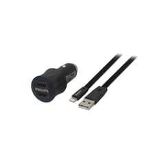 PHILIPS - Cable Lightning + Cargador de Auto USB
