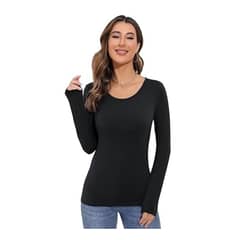 GARSIL - Camiseta Manga Larga Primera Capa De Bambú Polera Mujer