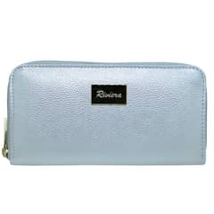 RIVIERA - Billetera de mujer Cuero Natural Genuino Plata
