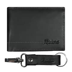 RIVIERA - Pack Billetera-Llavero de hombre Cuero natural