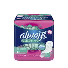 ALWAYS - Toalla femenina día suave ultrafina con ala 16 un.