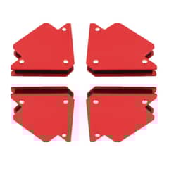 DETODOYMAS - Pack 4 Escuadras Magnéticas Soldar 25 Lbs Multipropósito - Rojo
