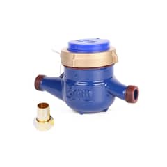 DETODOYMAS - Medidor Remarcador De Agua Con Terminales De Conexión 1/2 Acero - Azul