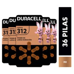 DURACELL - Pack 36 Pilas audífono tamaño 312