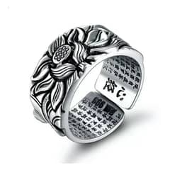 ROYAL MADRIZ - Anillo De Flor De Loto Hombre Y Mujer Plata S999