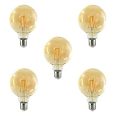 MEGABRIGHT - Pack 5 Ampolleta Globo LED E-27 Filamento 6W G95 SEC