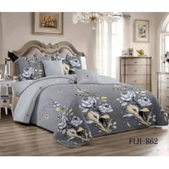 GENERICO - Cobertores de Verano Quilt 2 Plaza Gris Floreado