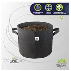 GROW GENETICS - Maceta Textil 19 Lt Pack 5 Unidades -