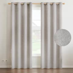 CASATUA - Cortina Blackout 100% 2 Paños Textura Lino - Beige