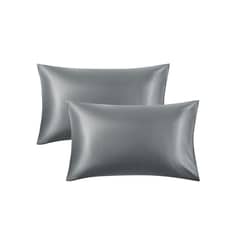 CASATUA - Funda Almohada Satin Seda Set X2 Unids - Gris - 100x50