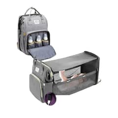 LUBABYCAS - Mochila Maternal 3 En 1 Con Cunita Gris