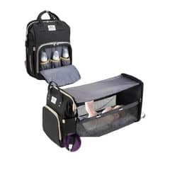 LUBABYCAS - Mochila Maternal 3 En 1 Con Cunita Negra