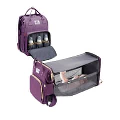 LUBABYCAS - Mochila Maternal 3 En 1 Con Cunita Morada