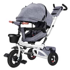 LUBABYCAS - Triciclo Reversible Y Plegable Con Accesorios Gris