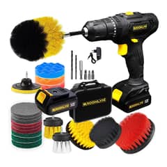 BROOKLYN - Kit Taladro Percutor Inalambrico 12v + 20 Cepillos Limpieza