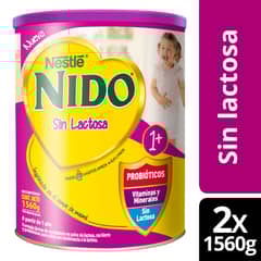 NESTLE - Fórmula Láctea NIDO® 1 Sin Lactosa 1560g X2 Uds