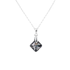 JOYAS MONTERO - Collar Cristina Plata Italiana 925 y Cristal Genuino Silver Night