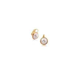 MARRO - Aros Perla clip enchapados en oro 18K