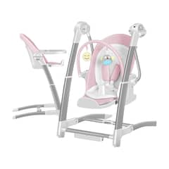 LUBABYCAS - Silla De Comer Y Columpio Mecedor Lujoso Rosada