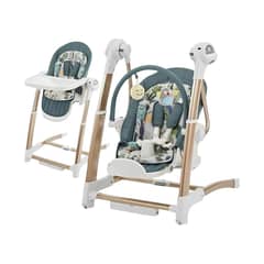LUBABYCAS - Silla De Comer Y Columpio Mecedor Lujoso Verde