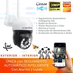 D MOTICA - Cámara Seguridad Wifi Inteligente 3MP Ultra Hd Motorizada Exterior