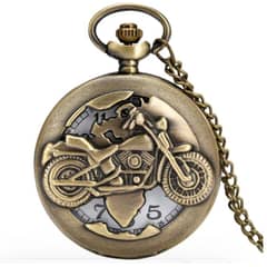 INVENCIBLE - RELOJ DE BOLSILLO RETRO MR BIKE METALICO AM16