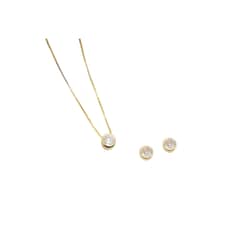 JOYAS MONTERO - Conjunto Luciana Gold Con Circon Blanco