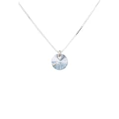 JOYAS MONTERO - Collar Punto De Luz Plata Italiana 925 y Cristal Genuino Blue Shade
