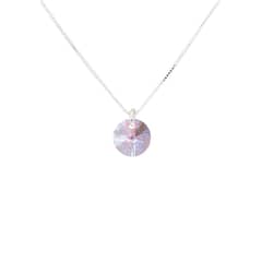 JOYAS MONTERO - Collar Punto de Luz Plata Italiana 925 y Cristal Genuino Rose