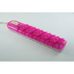 REMA - Alargador Zapatilla Con Switch 3mts Blanco/rosado Rittig