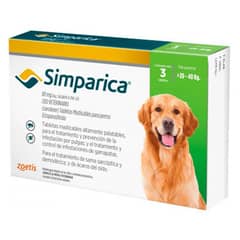 ZOETIS - Simparica Antiparasitario Perros 20 A 40 Kg 3 comprimidos