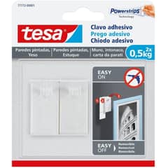 TESA - Clavos Adhesivos Powerstrips Paredes Pintadas 500g 2un