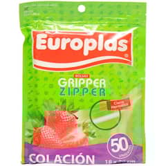 EUROPLAS - Bolsa Cierre Facil Zipper Mediana 18x20cms 50un.