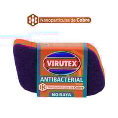 VIRUTEX - Esponja Antibacterial Lisa Fibra Suave