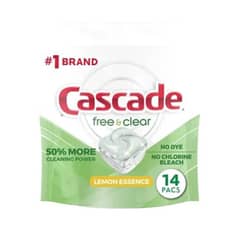 CASCADE - Detergente Para Lavavajillas Free&clear 14 Capsulas