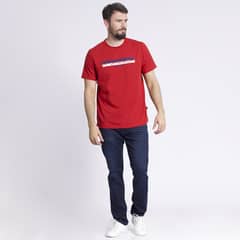MCGREGOR - Polera Manga Corta Estampado Texturado Regular Fit Jersey Rojo
