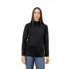 QUEBEC - Polera Half-Zip Negro Mujer