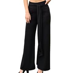 MLK - Pantalon Palazzo Negro Mujer
