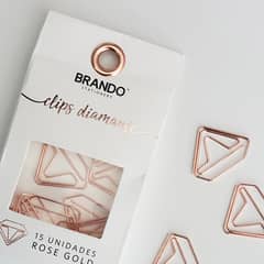 BRANDO - Clip Diseño Diamante Rose Gold 15 U