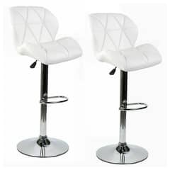 NOVAHUS - Pack 2 Silla Alta Bar Acolchada Blanco
