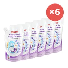 PIGEON - Pack X 6 Detergente De Ropa Para Bebe Recarga 450 Ml