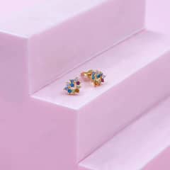 ELLA JOYAS - Aros Corazón Colores Oro Amarillo 18k