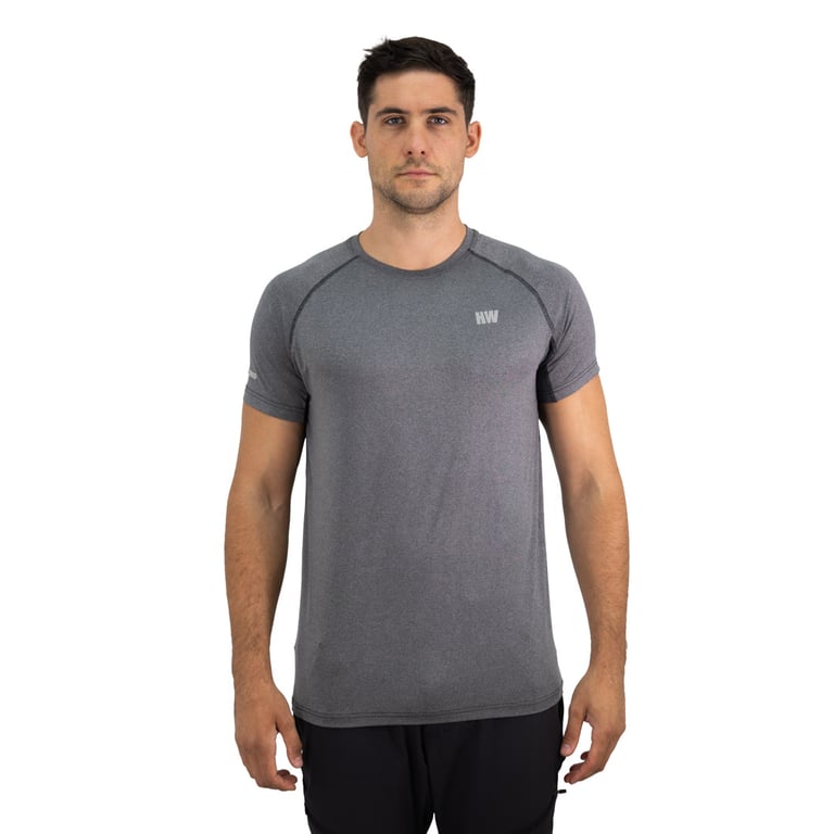 Polera Dry Fit Hw Spx Manga Corta Hombre Carbon Grey