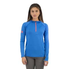 HARDWORK - Polera Dry Fit Electric Blue Spx c/gorro Mujer Manga Larga