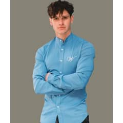 WHITE CLOTHING - Camisa Celeste manga larga fit