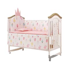 LUBABYCAS - Cuna Colecho Madera Con Mudador Mosquitero Rosada