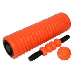 ULTIMATE FITNESS - FOAM ROLLER PRO 3 EN 1 – CILINDRO MASAJEADOR NARANJA