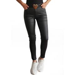 MLK - Pantalon ecocuero Negro Mujer