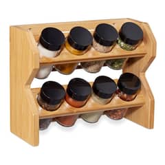 SIMPLIT - Especiero Condimentos de Madera 8 Frascos Vidrio