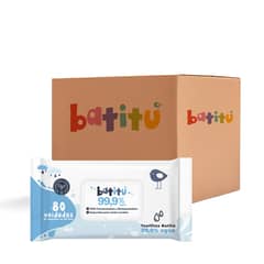 BATITU - Caja de 960 Toallitas Humedas 99% Agua Compostables